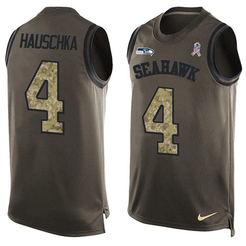 Nike Seahawks #4 Steven Hauschka Green Men's Stitched NFL Limited Salute To Service Tank Top Jersey