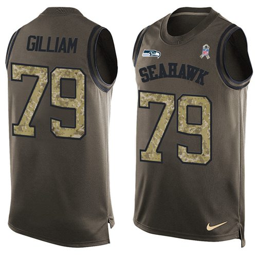Nike Seahawks #79 Garry Gilliam Green Men's Stitched NFL Limited Salute To Service Tank Top Jersey