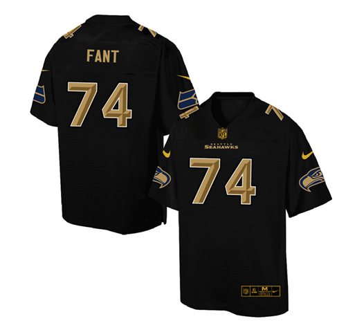 Nike Seahawks #74 George Fant Black Men's Stitched NFL Elite Pro Line Gold Collection Jersey
