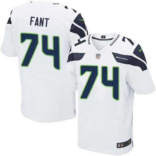 Nike Seahawks #74 George Fant White Men's Stitched NFL Elite Jersey