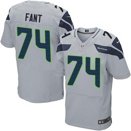 Nike Seahawks #74 George Fant Grey Alternate Men's Stitched NFL Elite Jersey