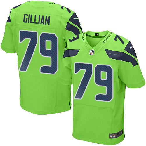 Nike Seahawks #79 Garry Gilliam Green Men's Stitched NFL Elite Rush Jersey