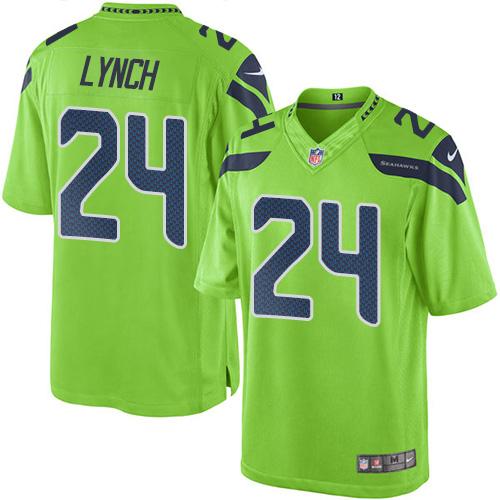 Nike Seahawks #24 Marshawn Lynch Green Men's Stitched NFL Limited Rush Jersey