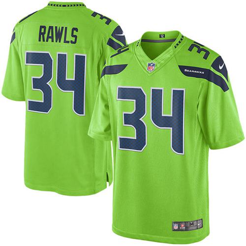 Nike Seahawks #34 Thomas Rawls Green Men's Stitched NFL Limited Rush Jersey