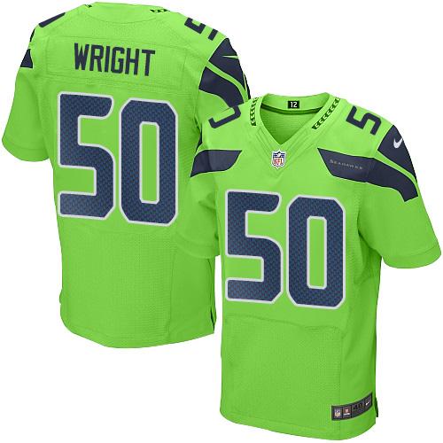 Nike Seahawks #50 K.J. Wright Green Men's Stitched NFL Elite Rush Jersey