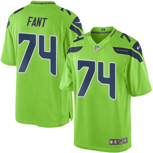 Nike Seahawks #74 George Fant Green Men's Stitched NFL Limited Rush Jersey