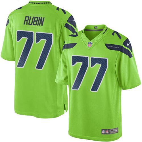 Nike Seahawks #77 Ahtyba Rubin Green Men's Stitched NFL Limited Rush Jersey