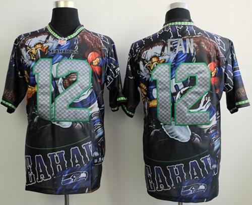 Nike Seahawks #12 Fan Team Color Men's Stitched NFL Elite Fanatical Version Jersey