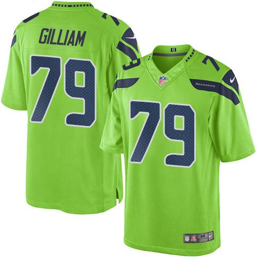 Nike Seahawks #79 Garry Gilliam Green Men's Stitched NFL Limited Rush Jersey