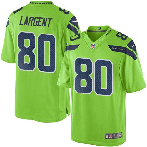Nike Seahawks #80 Steve Largent Green Men's Stitched NFL Limited Rush Jersey