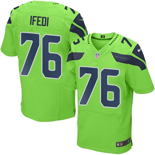Nike Seahawks #76 Germain Ifedi Green Men's Stitched NFL Elite Rush Jersey