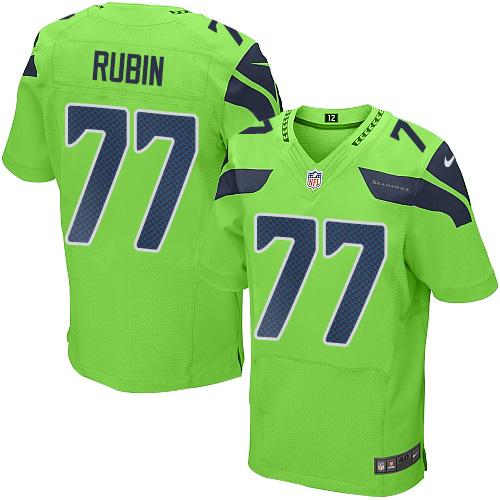 Nike Seahawks #77 Ahtyba Rubin Green Men's Stitched NFL Elite Rush Jersey