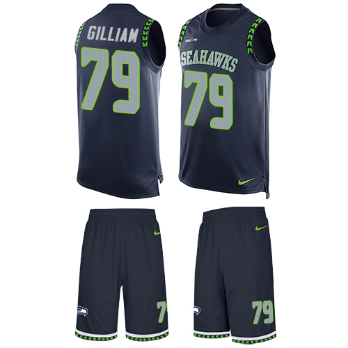 Nike Seahawks #79 Garry Gilliam Steel Blue Team Color Men's Stitched NFL Limited Tank Top Suit Jersey