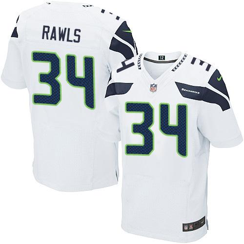 Nike Seahawks #34 Thomas Rawls White Men's Stitched NFL Elite Jersey