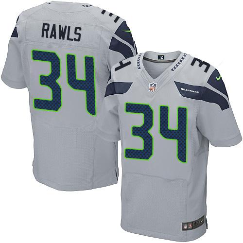 Nike Seahawks #34 Thomas Rawls Grey Alternate Men's Stitched NFL Elite Jersey
