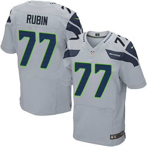 Nike Seahawks #77 Ahtyba Rubin Grey Alternate Men's Stitched NFL Elite Jersey