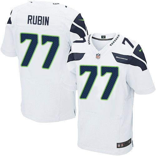 Nike Seahawks #77 Ahtyba Rubin White Color Men's Stitched NFL Elite Jersey