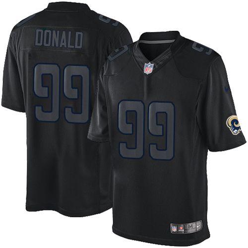 Nike Rams #99 Aaron Donald Black Men's Stitched NFL Impact Limited Jersey