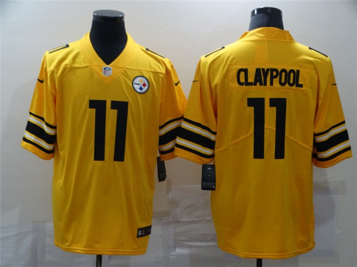 Men's Pittsburgh Steelers #11 Chase Claypool Gold Inverted Legend Stitched Jersey