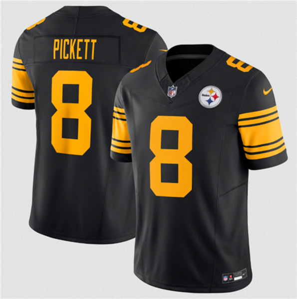 Men's Pittsburgh Steelers #8 Kenny Pickett Black 2023 F.U.S.E. Color Rush Limited Stitched Jersey