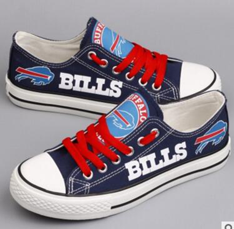 Women or Youth NFL Buffalo Bills Repeat Print Low Top Sneakers