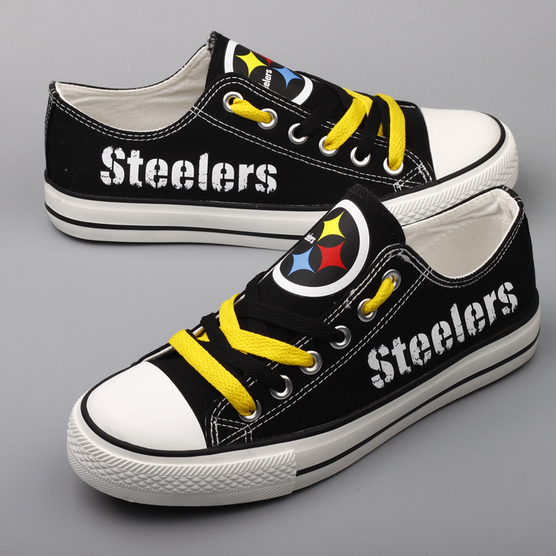Women and Youth NFL Pittsburgh Steelers Repeat Print Low Top Sneakers