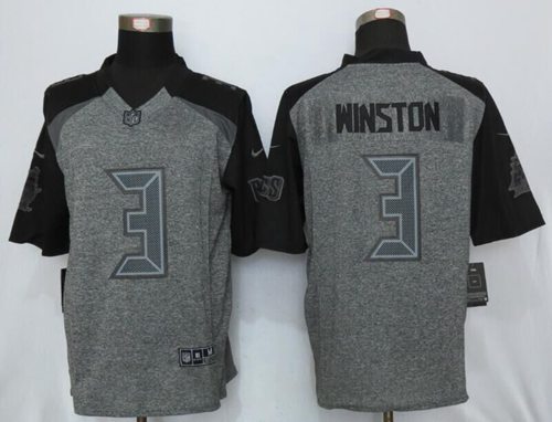 Nike Buccaneers #3 Jameis Winston Gray Men's Stitched NFL Limited Gridiron Gray Jersey