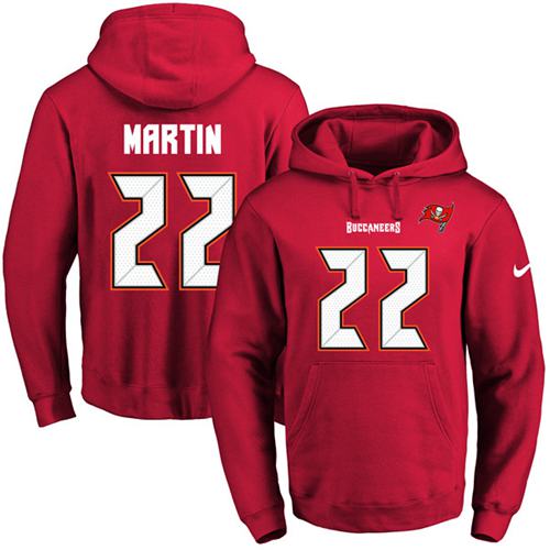 Nike Buccaneers #22 Doug Martin Red Name & Number Pullover NFL Hoodie