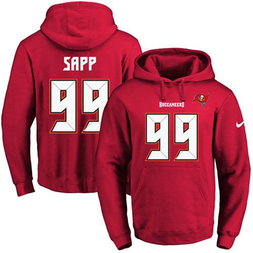 Nike Buccaneers #99 Warren Sapp Red Name & Number Pullover NFL Hoodie
