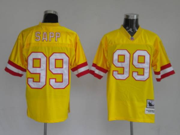 Mitchell and Ness Buccaneers Active Custom Stitched 1996 Dark Yellow NFL Jersey