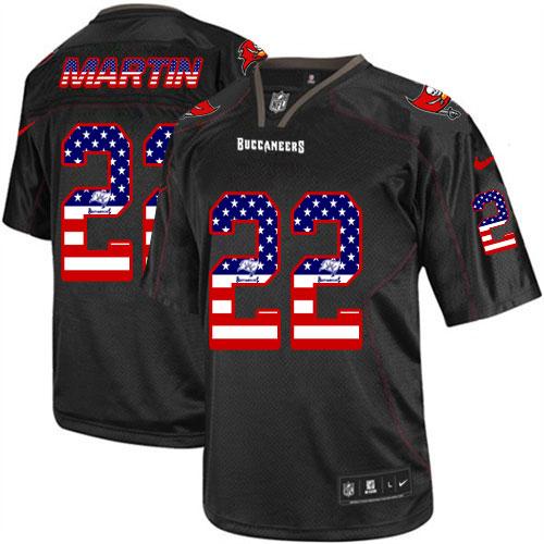 Nike Buccaneers #22 Doug Martin Black Men's Stitched NFL Elite USA Flag Fashion Jersey