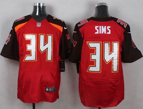 Nike Buccaneers #34 Charles Sims Red Team Color Men's Stitched NFL New Elite Jersey