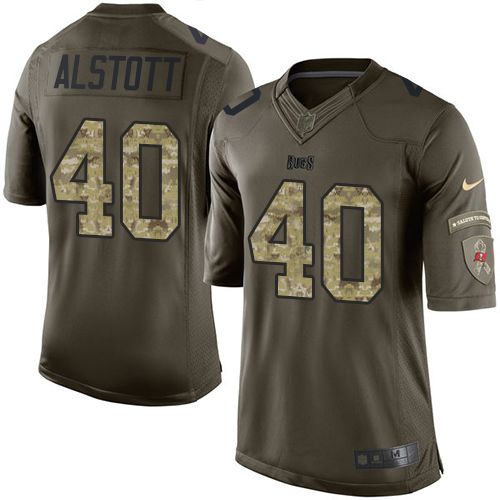 Nike Buccaneers #40 Mike Alstott Green Men's Stitched NFL Limited Salute to Service Jersey