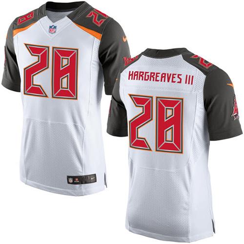 Nike Buccaneers #28 Vernon Hargreaves III White Men's Stitched NFL New Elite Jersey