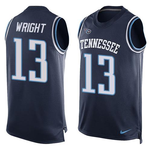 Nike Titans #13 Kendall Wright Navy Blue Alternate Men's Stitched NFL Limited Tank Top Jersey