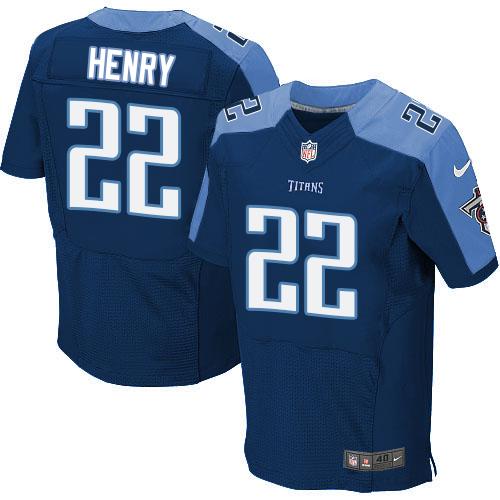 Nike Titans #22 Derrick Henry Navy Blue Alternate Men's Stitched NFL Elite Jersey