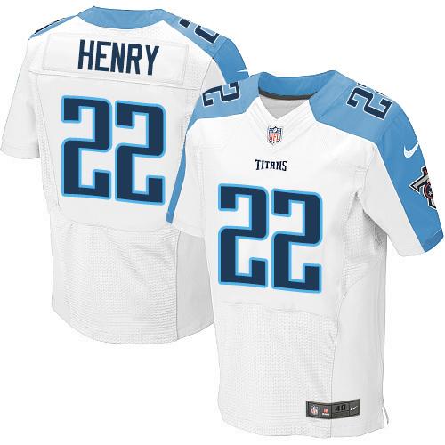Nike Titans #22 Derrick Henry White Men's Stitched NFL Elite Jersey