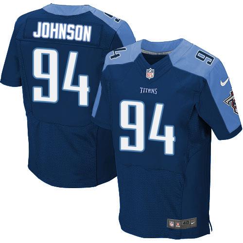 Nike Titans #94 Austin Johnson Navy Blue Alternate Men's Stitched NFL Elite Jersey
