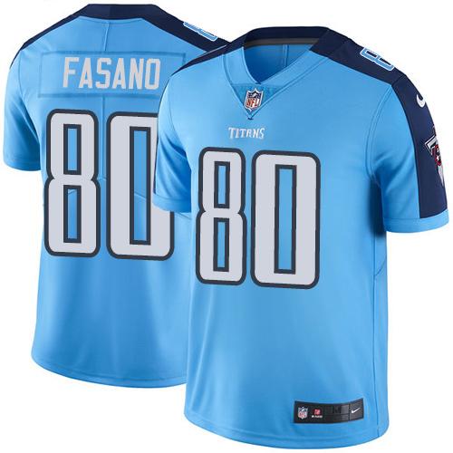 Nike Titans #80 Anthony Fasano Light Blue Men's Stitched NFL Limited Rush Jersey