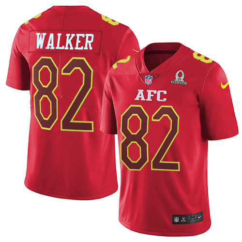 Nike Titans #82 Delanie Walker Red Men's Stitched NFL Limited AFC 2017 Pro Bowl Jersey