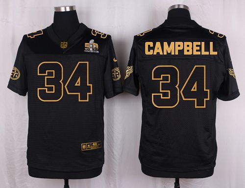 Nike Titans #34 Earl Campbell Black Men's Stitched NFL Elite Pro Line Gold Collection Jersey