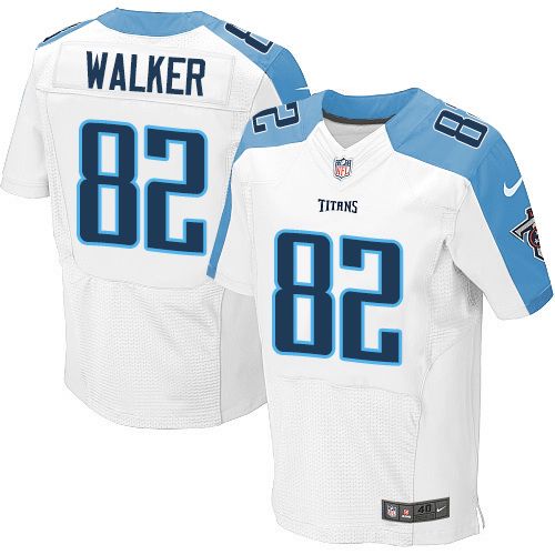 Nike Titans #82 Delanie Walker White Men's Stitched NFL Elite Jersey