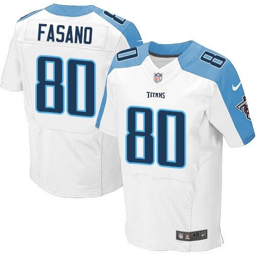 Nike Titans #80 Anthony Fasano White Men's Stitched NFL Elite Jersey