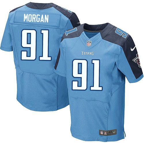 Nike Titans #91 Derrick Morgan Light Blue Team Color Men's Stitched NFL Elite Jersey