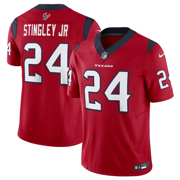 Men's Houston Texans #24 Derek Stingley Jr. Red 2023 F.U.S.E Vapor Untouchable Stitched Football Jersey