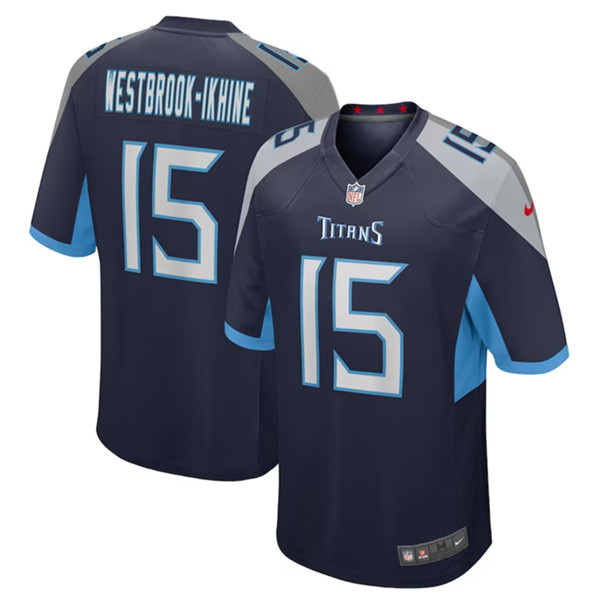 Men's Tennessee Titans #15 Nick Westbrook-Ikhine Navy Football Stitched Game Jersey