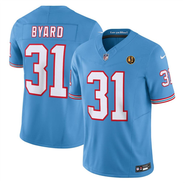 Men's Tennessee Titans #31 Kevin Byard Blue 2023 F.U.S.E. Throwback With John Madden Patch Vapor Limited Football Stitched Jersey