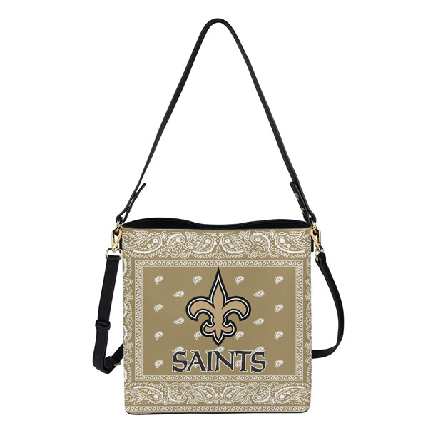 New Orleans Saints PU Leather Bucket Handbag 001