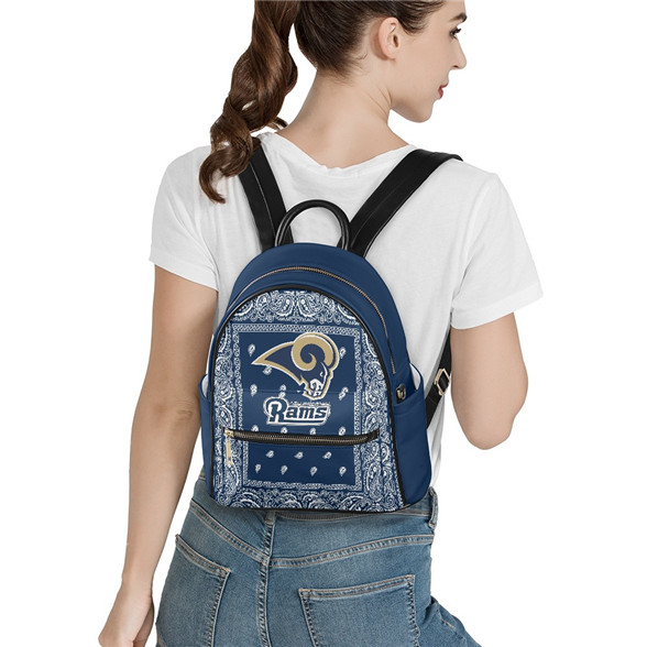 Los Angeles Rams PU Leather Casual Backpack 001