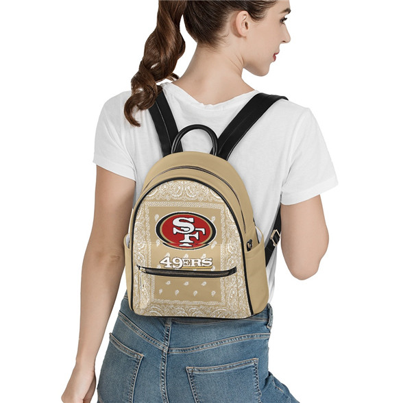 San Francisco 49ers PU Leather Casual Backpack 001
